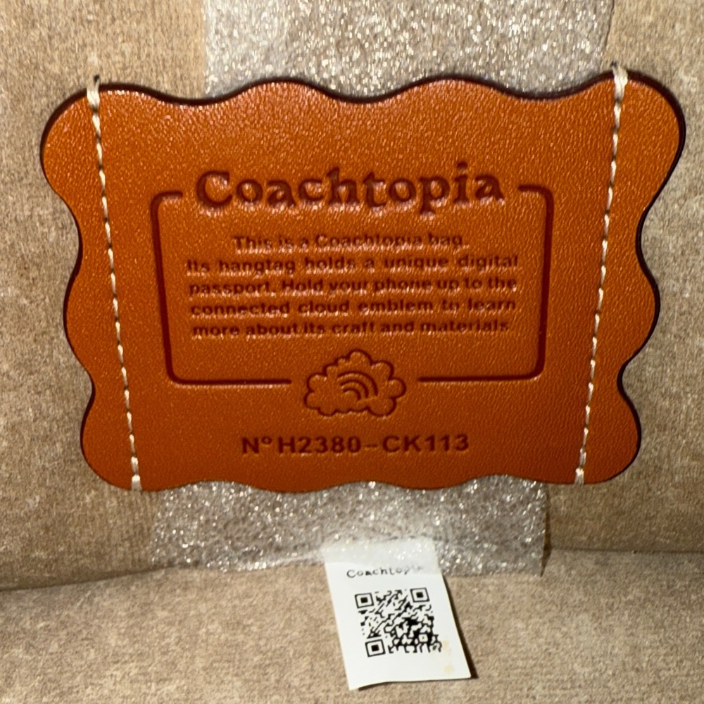 Coach Coachtopia Wavy Dinky Bag w Acrylic Chain & Strap Black Pebble Leather NWT - Picture 4 of 16
